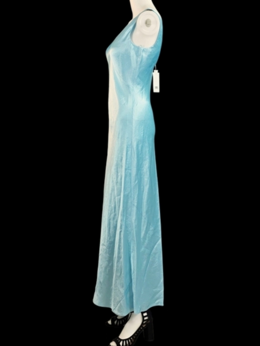 Vince V-neck Maxi Slip Dress Light Lagoon Beautiful Crinkle Satin Finish! - Picture 7 of 12